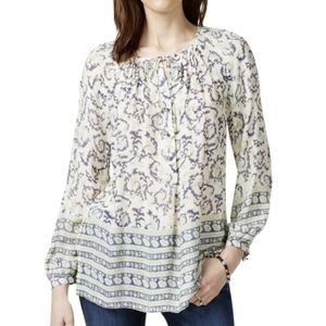 Lucky Brand > Printed Peasant Top Size Med…